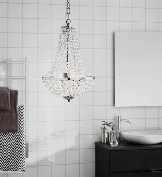 Pałacowa lampa wisząca Granso 107550 salonowa na łańcuchu chrom