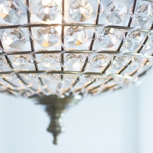 Wisząca lampa glamour Tanaro EH-TANARO-AB Endon kryształowa mosiądz