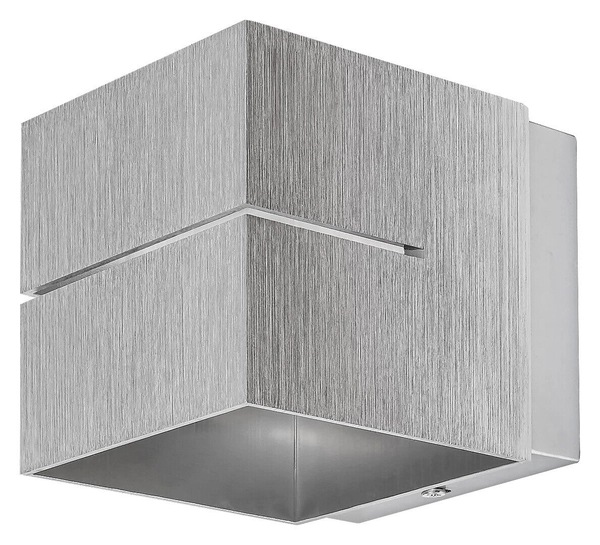 Metalowa LAMPA ścienna KAUNAS 7019 Rabalux nowoczesny kinkiet cube aluminium