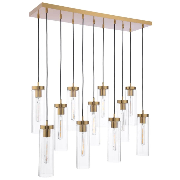 Wisząca lampa nad wyspę Jodelle JOD4863 szklana do kuchni polerowany brąz