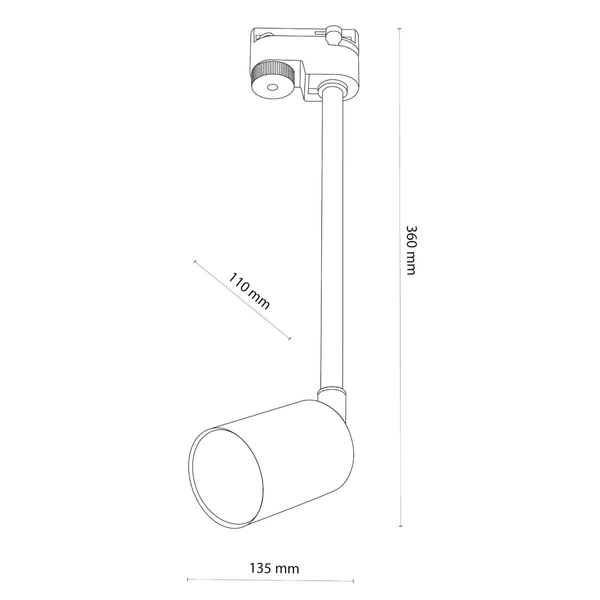 Reflektorek do szynoprzewodu 1-fazowego Tracer 4888 TK Lighting okrągły biały
