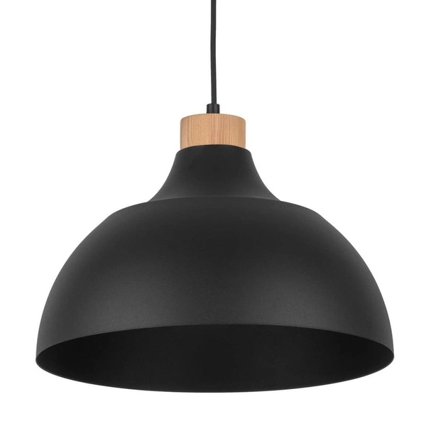 Rustykalna lampa wisząca Cap 2071 TK Lighting kopuła drewniana czarna