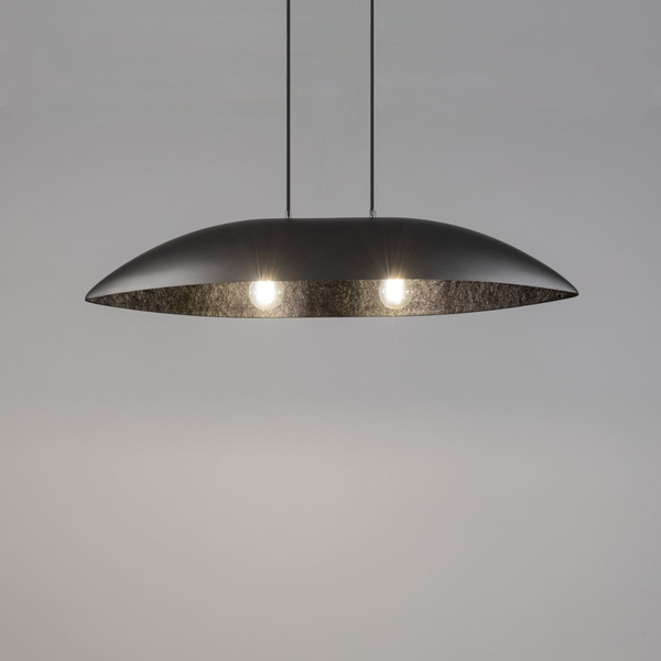 Salonowa lampa wisząca Gondola M 40643 Sigma podłużna srebrna czarna