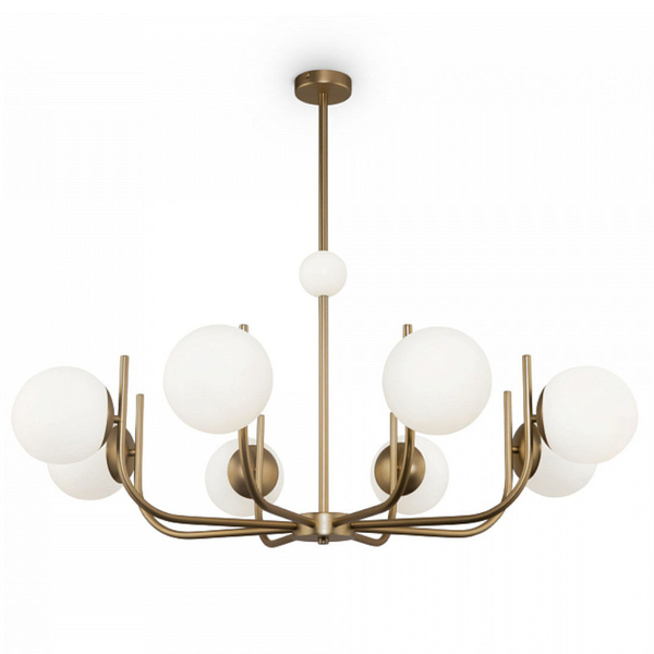 Sufitowa LAMPA modernistyczna RENDEZ-VOUS MOD109PL-08BS Maytoni szklana OPRAWA plafon kule balls mosiężne białe