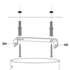 Szklana lampa sufitowa Perla 33484 Sigma okrągła kula czarna biała