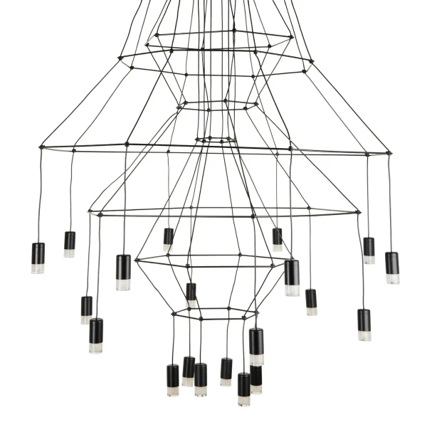 Lampa wisząca modernistyczna LINEA ST-5961-20 czarna metalowa G9 20-punktowa do salonu