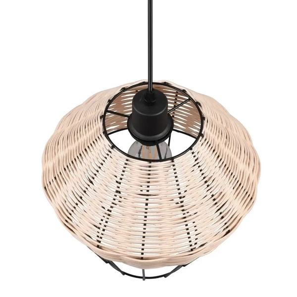Zwisająca lampa Borka R31261936 RL Light koszyk druciak drewniana czarna