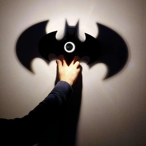 Dziecięca lampa ścienna ORIGAMI-BATMAN2 metalowa nietoperz czarny