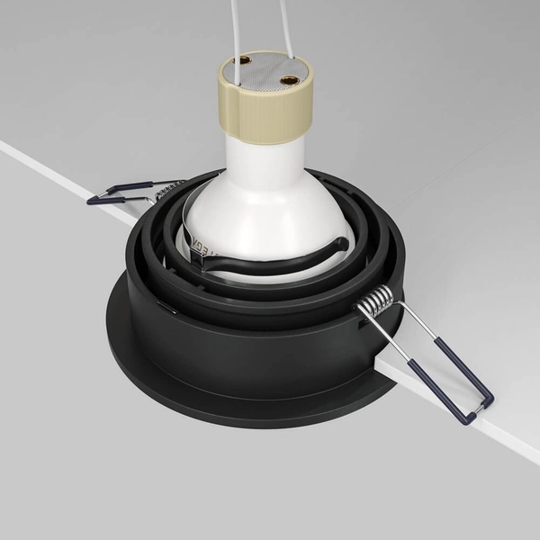 Wpuszczana lampa przysufitowa Atom DL025-2-01B czarny