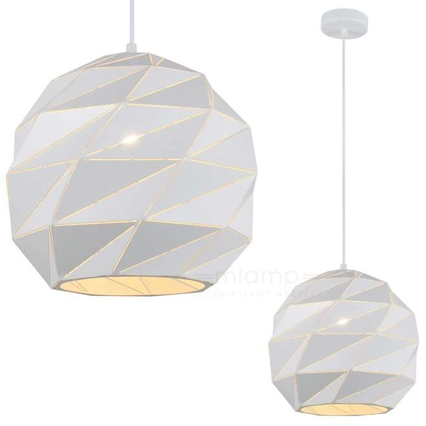 LAMPA wisząca PALERMO PND-2424-1L-WH Italux geometryczna OPRAWA metalowy zwis kula ball biała