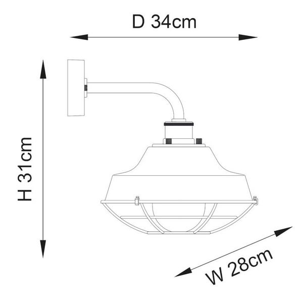 Kopułowa lampa ścienna L&-195888 IP44 czarny przezroczysty