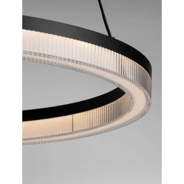 Wisząca lampa pierścieniowa ESTARIO LE45395 LED 25W 3000K ring czarny