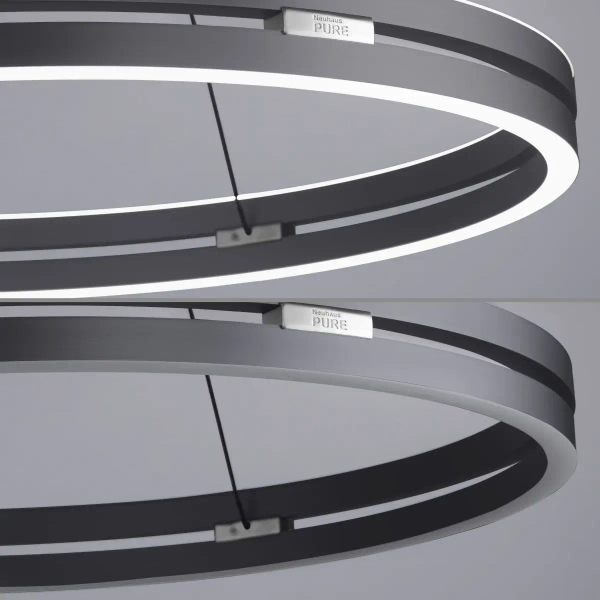 Wisząca lampa PUREE-LOOP szara LED 53W 2700-5000K pierścień do jadalni nad stół 2551-15