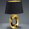 Stojąca LAMPA stołowa TABA R50511079 RL Light nocna LAMPKA abażurowa okrągła na biurko czarna złota