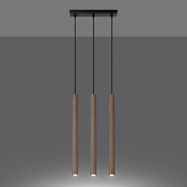 Potrójna lampa wisząca Pastelo SL.1267 tuba sople czarna