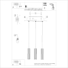 Lampa wisząca potrójna KARBON SL.1575 tubka podłużna czarna