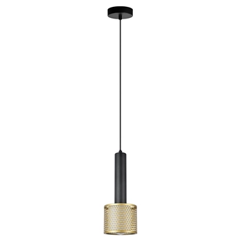 Zwisowa lampa do jadalni Amo LP-0702/1P GD tuba złota czarna