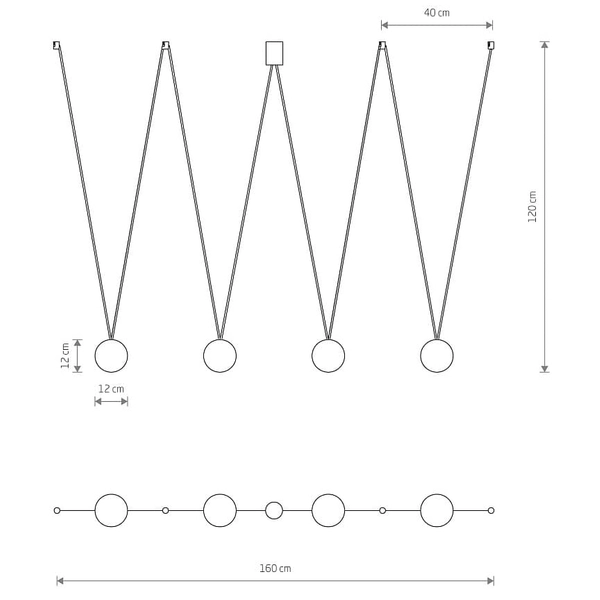 Lampa wisząca nad stół kule Sling 10354 Nowodvorski designerska biała