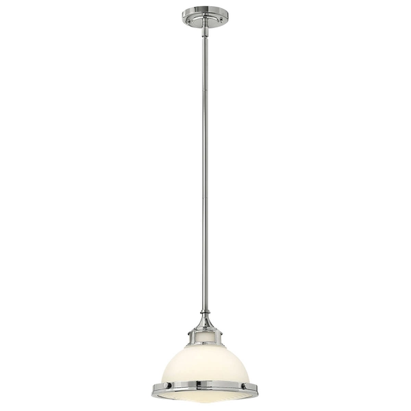 Wisząca lampa retro Amelia HK-AMELIA-P-S-CM metalowa chrom biały