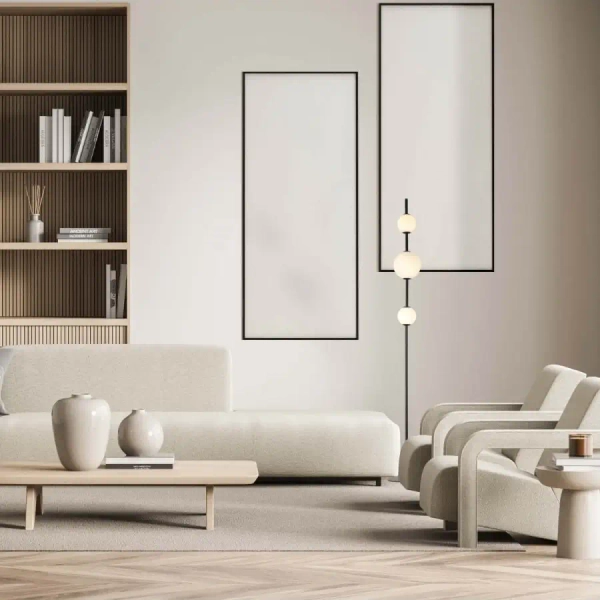 Ledowa lampa podłogowa 20135 LED 12W 3000K kule do salonu czarny