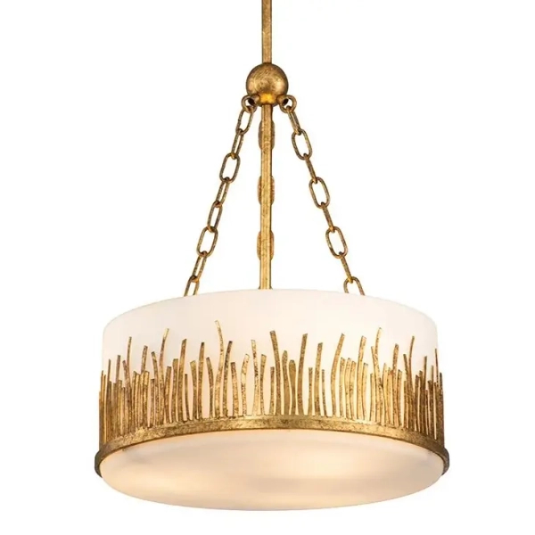 Jadalniana lampa wisząca Sawgrass QN-SAWGRASS-2P-DG-O okrągła biała złota