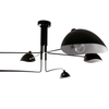 LAMPA sufitowa DAVIS MDE610/4+2 Italux metalowa OPRAWA na wysięgnikach retro czarna