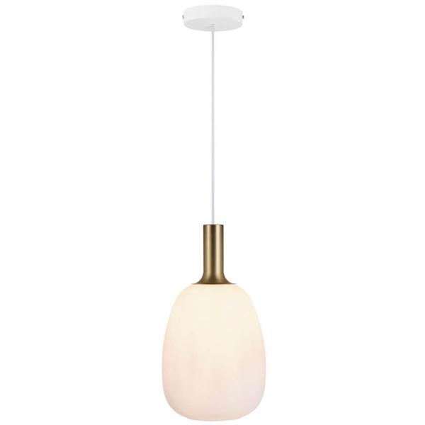 Szklana lampa wisząca nad stół Alton 47303001 biały złoty