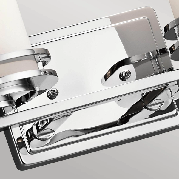 Szklana lampa ścienna Hendrik KL-HENDRIK2-BATH podwójna IP44 chrom biała