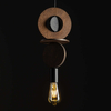 Zwisająca lampa nad stół Drops 11175 okręgi drewniana czarna