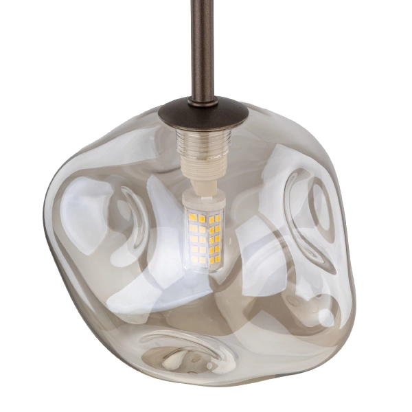 Wisząca lampa glamour Lava 11025 kula do sypialni brązowa bursztynowa