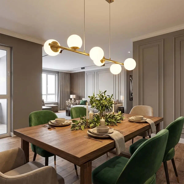 Kulista lampa wisząca Bianca biała złota 341686 6xE14 molekułowa