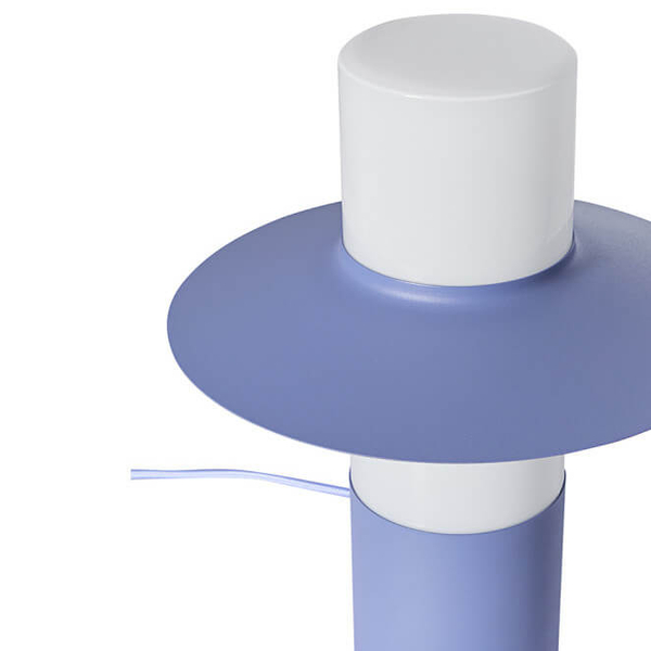 Lampka nocna na stolik Caponio CPS199P1 metalowa szklana biała niebieska