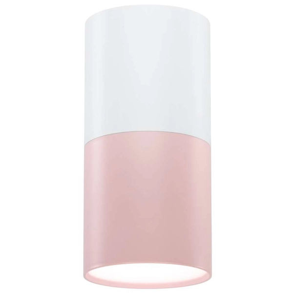 Sufitowa lampa downlight 2273662 okrągła metalowy tuba biała różowa