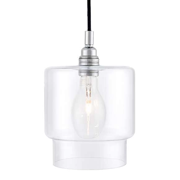 LAMPA wisząca LONGIS IV 10552109 Kaspa szklana OPRAWA zwis przezroczysty czarny