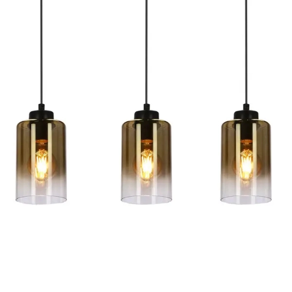 Wisząca lampa szklana Aspra 33-16270 bursztynowy przezroczysty czarny