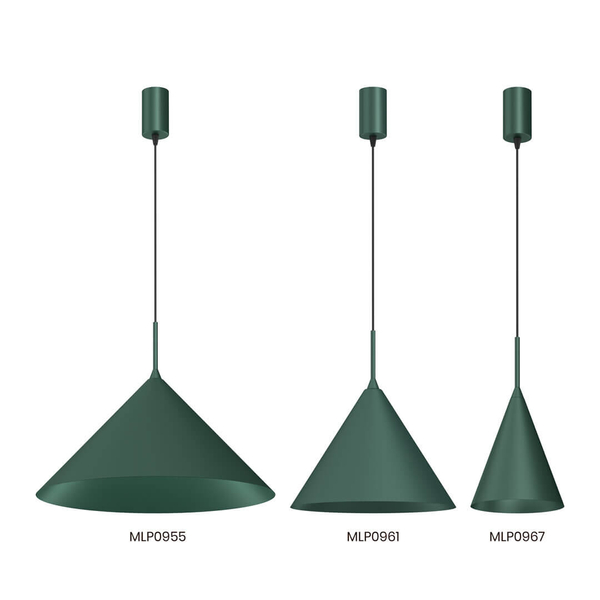 Stożkowa lampa wisząca Capital MLP0955 Milagro do salonu zielony