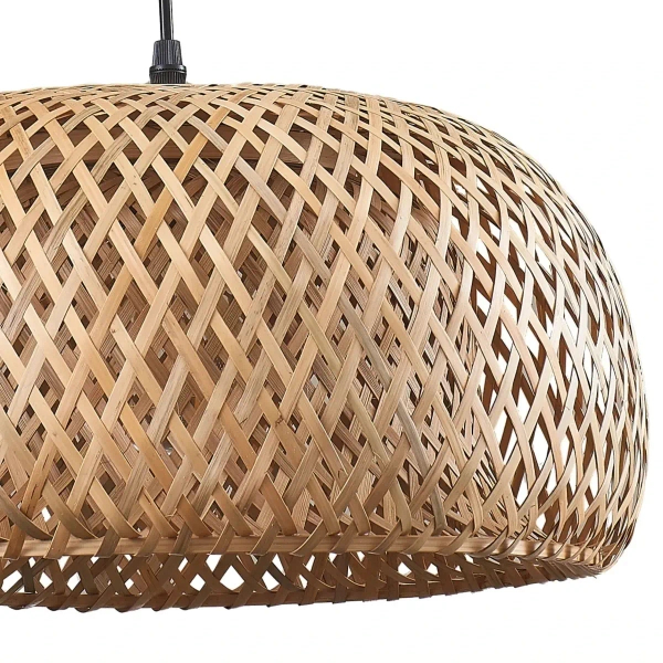 Lampa wisząca bambusowa Korfu 329110 do sypialni brązowa czarna