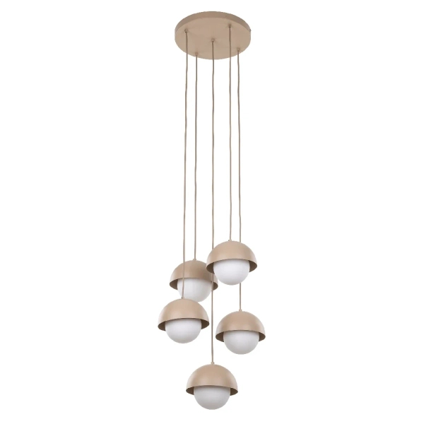 Nowoczesna lampa wisząca Bono Sabia 10966 metalowy beżowy biały