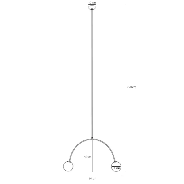 Wisząca lampa podwójna UNA 1116H15 skandynawska kule czerwone