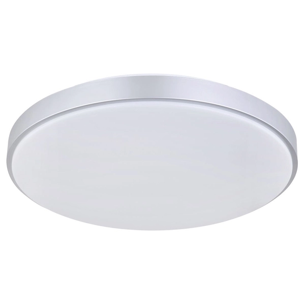 Nowoczesna LAMPA sufitowa SONNY 41586-18 Globo okrągły plafon LED 18W 3000K - 6000K z pilotem srebrny