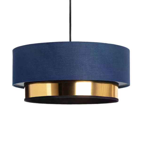 Materiałowa lampa wisząca Tesutto ABR-LWT-E27 Abruzzo tuba granatowy złoty