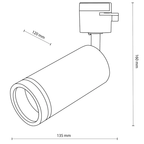 Jednofazowa lampa szynowa Tracer 6898 regulowana tuba biała