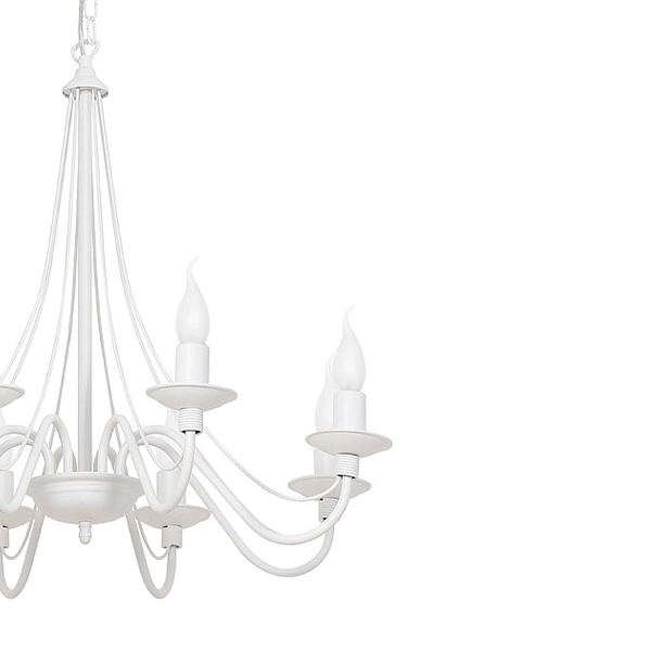 Lampa wisząca Róża 397P Aldex żyrandol na łańcuchu pałacowy biały