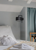 Lampa ścienna Simone K-4324 materiałowa do sypialni czarna
