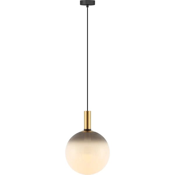 Szklana wisząca lampa zwis Nua DU31771/1L kula do salonu czarny złoty