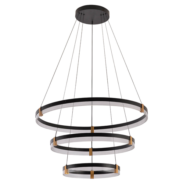 Lampa wisząca Plum LP-0407/3P BK LED 24-40W 3000-6000K metalowa czarna