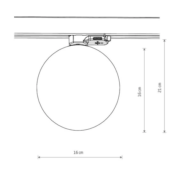 Lampa do 3-obwodowego systemu szynowego CTLS 11296 Nowodvorski kula czarna biała