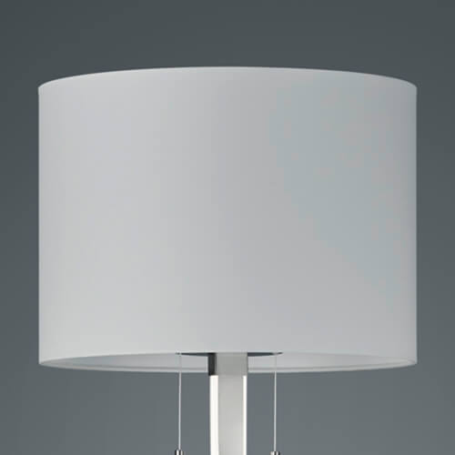 Stojąca lampa do salonu Nandor 475310307 metalowa z abażurem biała nikiel