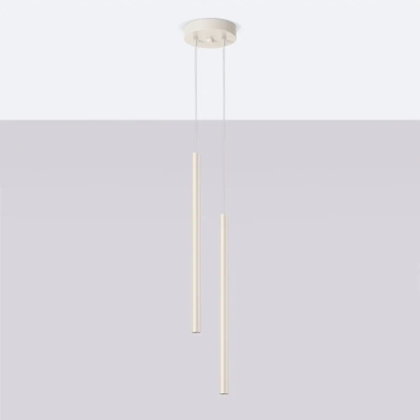 Wisząca lampa podłużna PASTELO SL.1513 podwójne tuby beżowe OUTLET