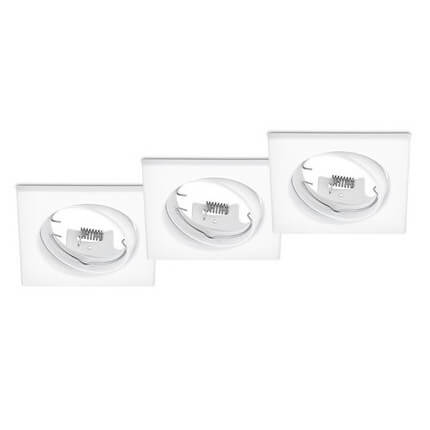 Zestaw trzech lamp wpuszczanych sufitowych JURA 650000331 biały